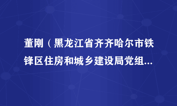 董刚（黑龙江省齐齐哈尔市铁锋区住房和城乡建设局党组成员、副局长）