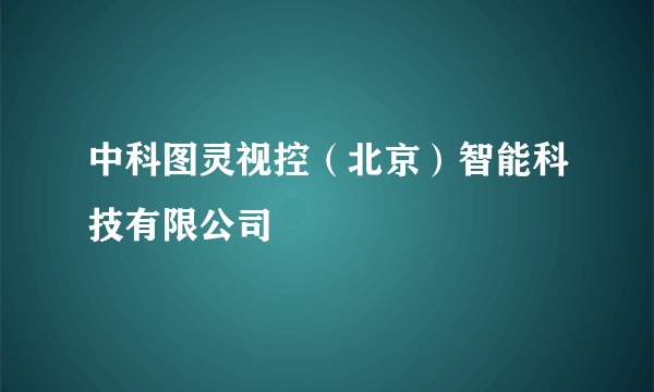 中科图灵视控（北京）智能科技有限公司