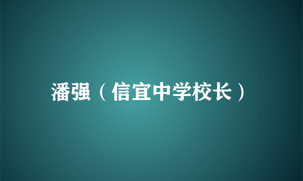 潘强（信宜中学校长）