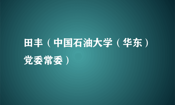 田丰（中国石油大学（华东）党委常委）