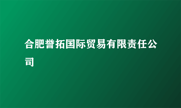 合肥誉拓国际贸易有限责任公司