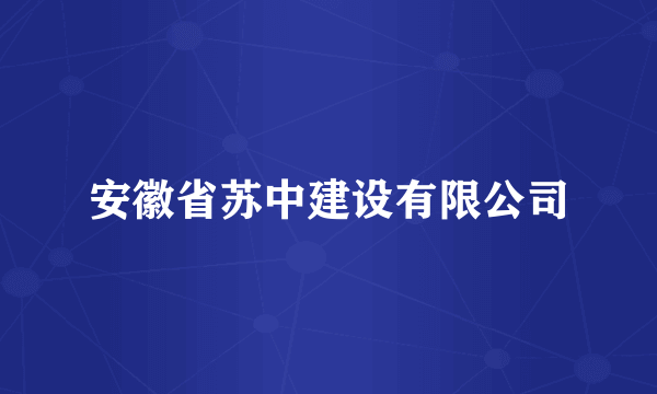 安徽省苏中建设有限公司