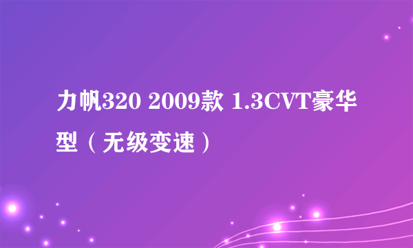 力帆320 2009款 1.3CVT豪华型（无级变速）