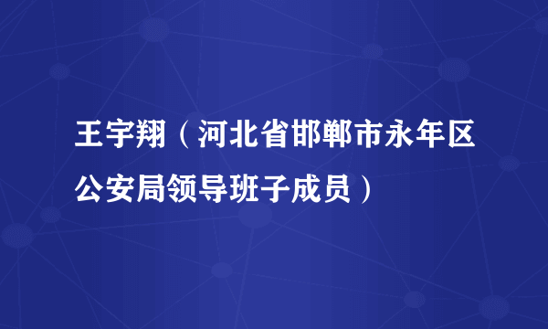 王宇翔（河北省邯郸市永年区公安局领导班子成员）