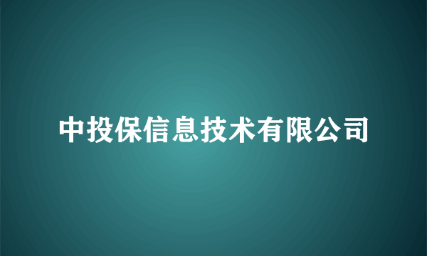 中投保信息技术有限公司