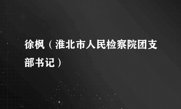 徐枫（淮北市人民检察院团支部书记）