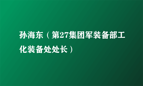 孙海东（第27集团军装备部工化装备处处长）