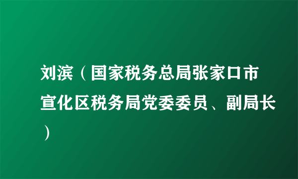 刘滨（国家税务总局张家口市宣化区税务局党委委员、副局长）