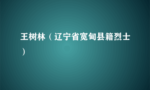 王树林（辽宁省宽甸县籍烈士）