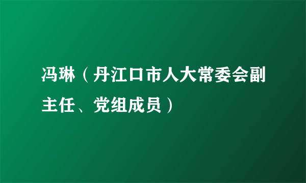 冯琳（丹江口市人大常委会副主任、党组成员）