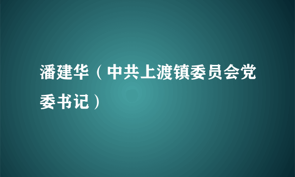 潘建华（中共上渡镇委员会党委书记）