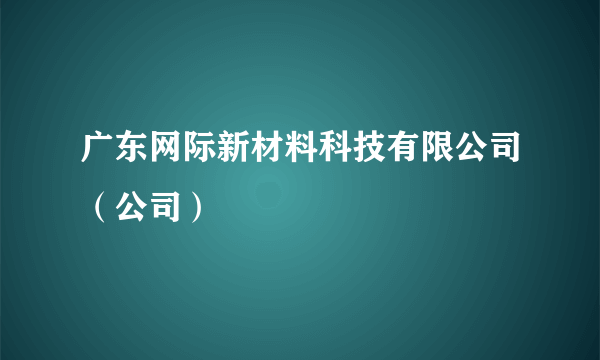 广东网际新材料科技有限公司（公司）