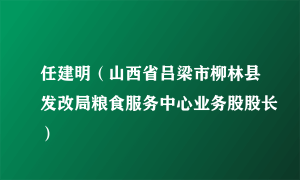 任建明（山西省吕梁市柳林县发改局粮食服务中心业务股股长）