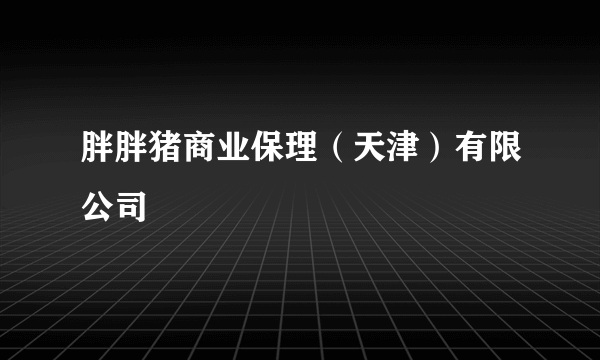 胖胖猪商业保理（天津）有限公司