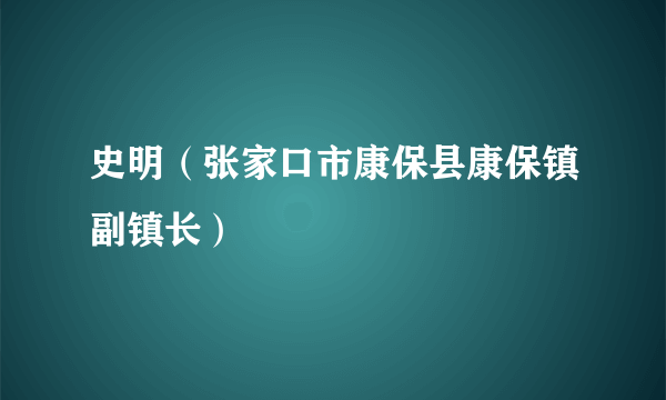 史明（张家口市康保县康保镇副镇长）