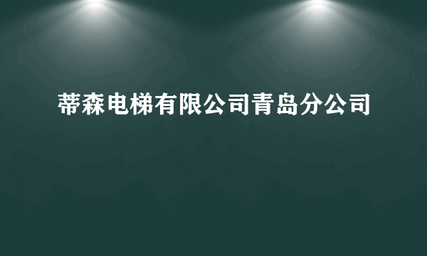 蒂森电梯有限公司青岛分公司