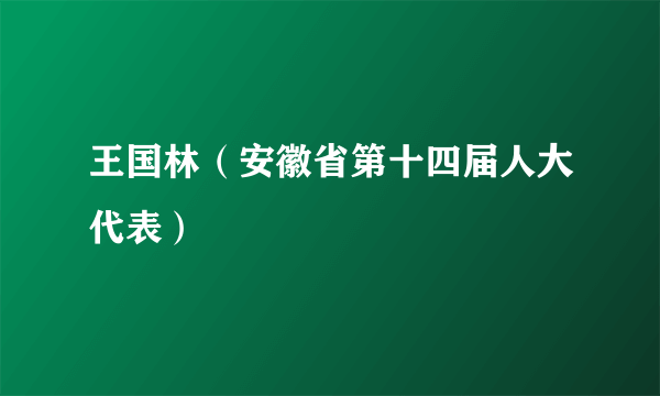 王国林（安徽省第十四届人大代表）