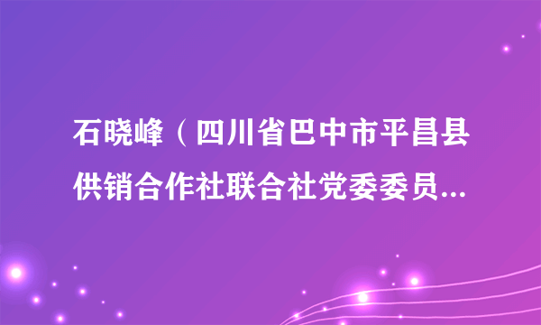 石晓峰（四川省巴中市平昌县供销合作社联合社党委委员、理事会副主任）