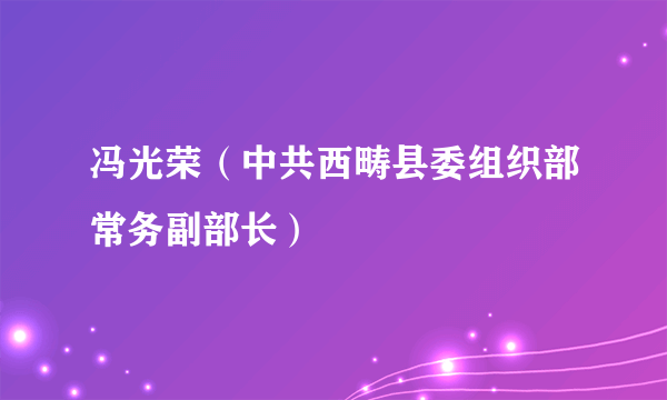 冯光荣（中共西畴县委组织部常务副部长）