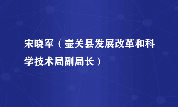 宋晓军（壶关县发展改革和科学技术局副局长）