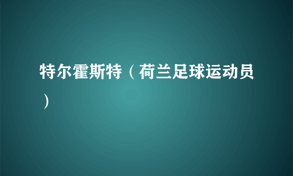 特尔霍斯特（荷兰足球运动员）