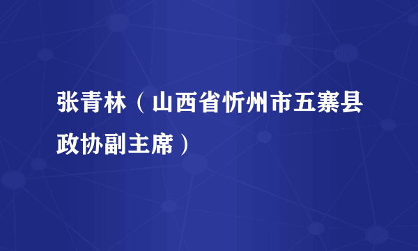 张青林（山西省忻州市五寨县政协副主席）