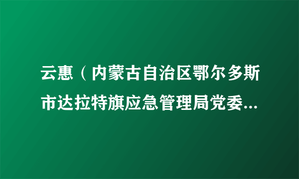 云惠（内蒙古自治区鄂尔多斯市达拉特旗应急管理局党委委员，副局长）