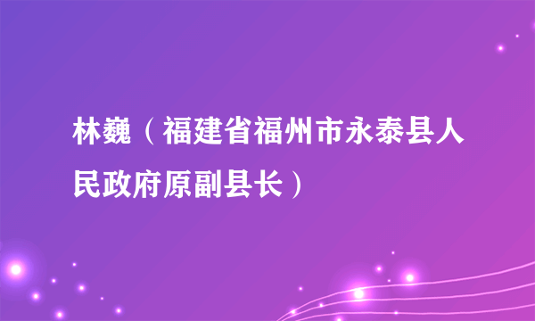 林巍（福建省福州市永泰县人民政府原副县长）