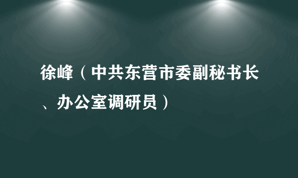 徐峰（中共东营市委副秘书长、办公室调研员）