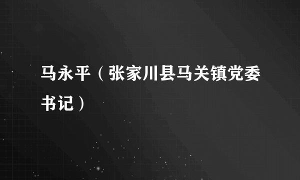 马永平（张家川县马关镇党委书记）