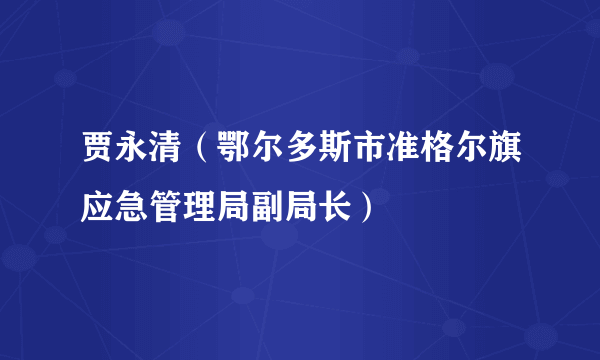 贾永清（鄂尔多斯市准格尔旗应急管理局副局长）