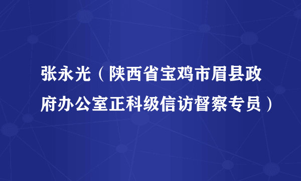 张永光（陕西省宝鸡市眉县政府办公室正科级信访督察专员）