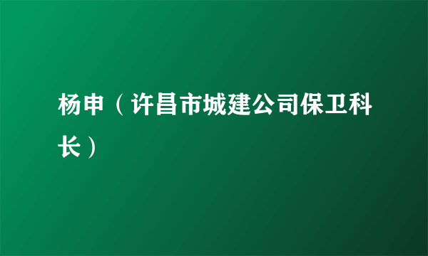 杨申（许昌市城建公司保卫科长）