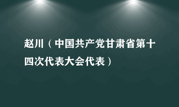 赵川（中国共产党甘肃省第十四次代表大会代表）