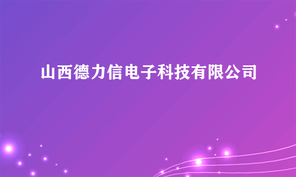 山西德力信电子科技有限公司