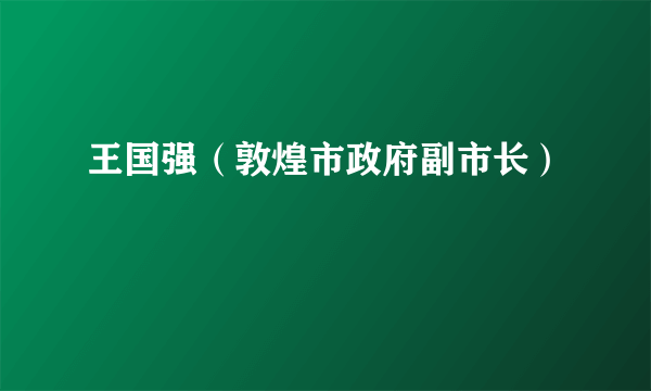 王国强（敦煌市政府副市长）