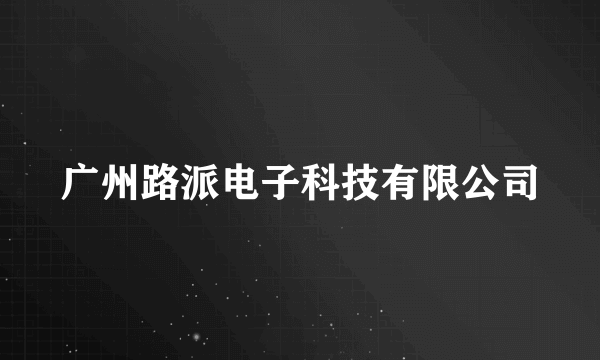 广州路派电子科技有限公司