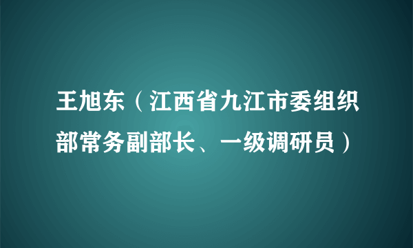 王旭东（江西省九江市委组织部常务副部长、一级调研员）