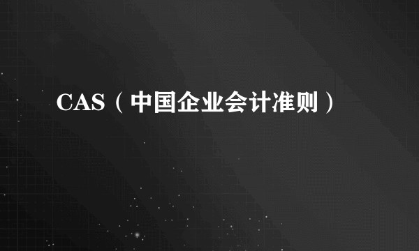 CAS（中国企业会计准则）