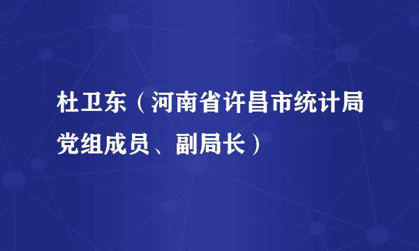 杜卫东（河南省许昌市统计局党组成员、副局长）