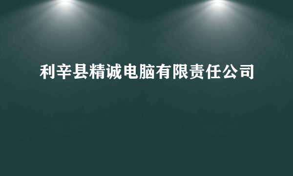 利辛县精诚电脑有限责任公司