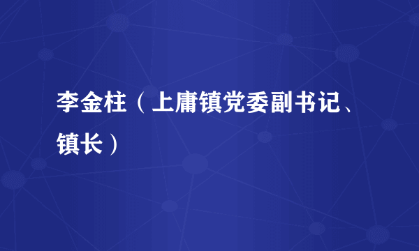 李金柱（上庸镇党委副书记、镇长）