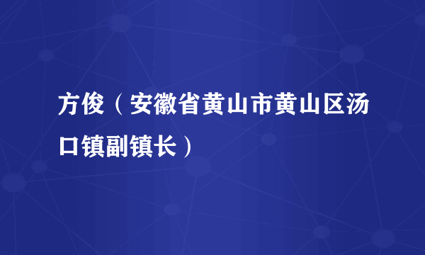 方俊（安徽省黄山市黄山区汤口镇副镇长）