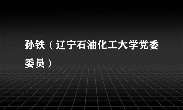 孙铁（辽宁石油化工大学党委委员）