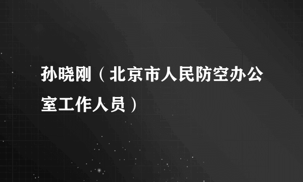 孙晓刚（北京市人民防空办公室工作人员）