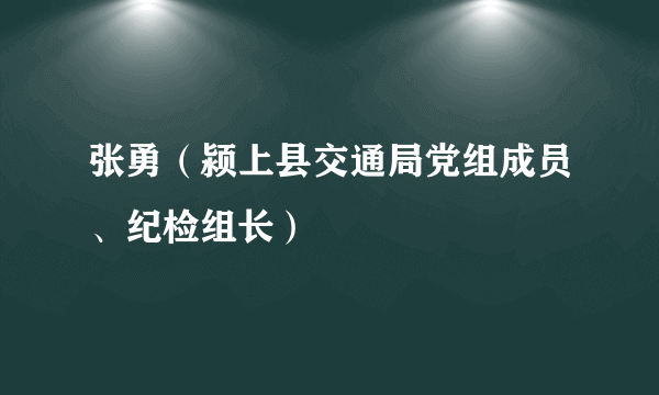 张勇（颍上县交通局党组成员、纪检组长）