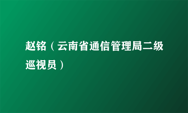 赵铭（云南省通信管理局二级巡视员）