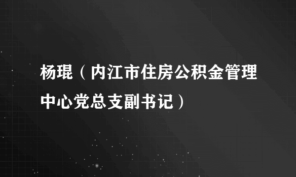 杨琨（内江市住房公积金管理中心党总支副书记）