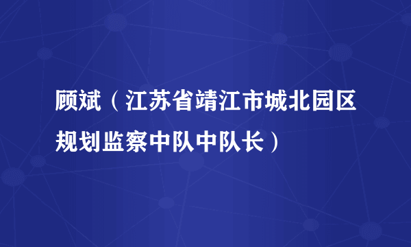 顾斌（江苏省靖江市城北园区规划监察中队中队长）