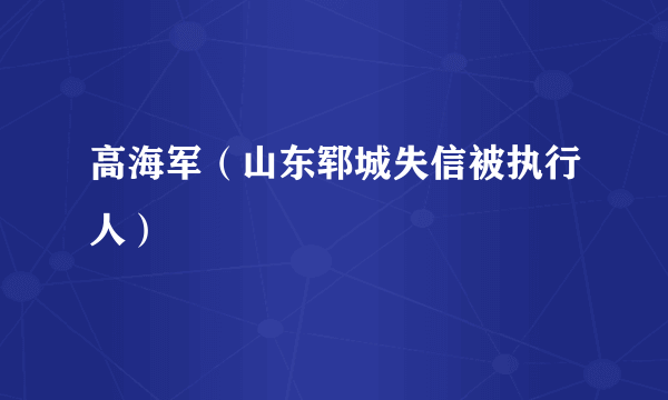 高海军（山东郓城失信被执行人）